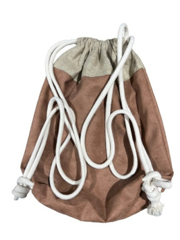 Plecak lniano-zamszowy z haftem Hamsa